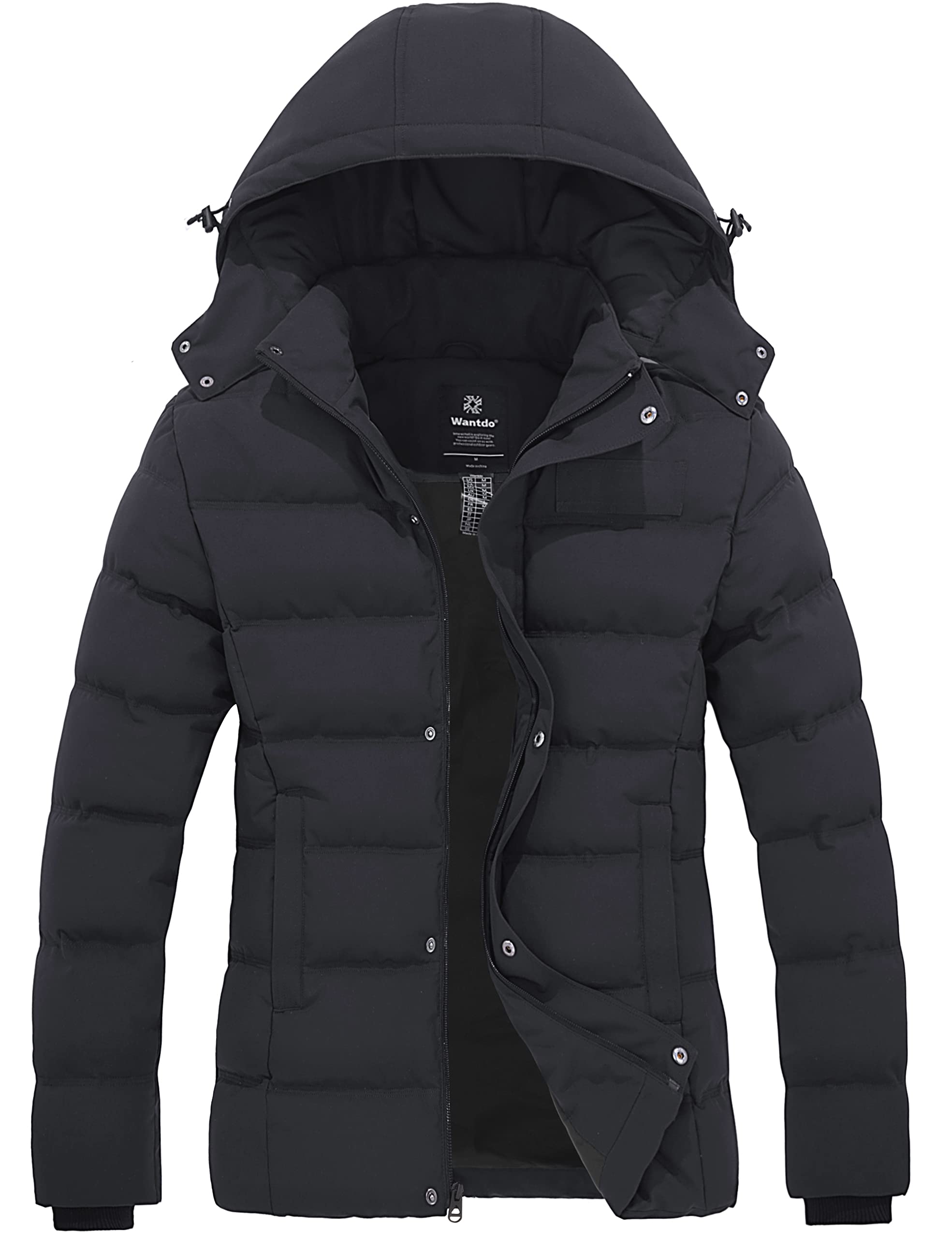 Wantdo Women's Hooded Warm Winter Coat Quilted Thicken Puffer Jacket with Removable Hood
